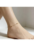 Minimalist Gold-Plated Beaded Anklet for Women