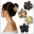 Matte Nude Hawaiian Plumeria Flower Hair Claw Clips for Women | Korean Style Neutral Floral Hair Accessories