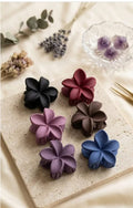 Korean Style Matte Frangipani Flower Hair Claws | Non-Slip Strong Grip Everyday Hair Accessories