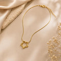 Minimalist Gold Plated Open Hollow Star Pendant Snake Chain Necklace