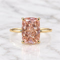 Elegant Pink Cushion-Cut Solitaire Ring in Gold Finish