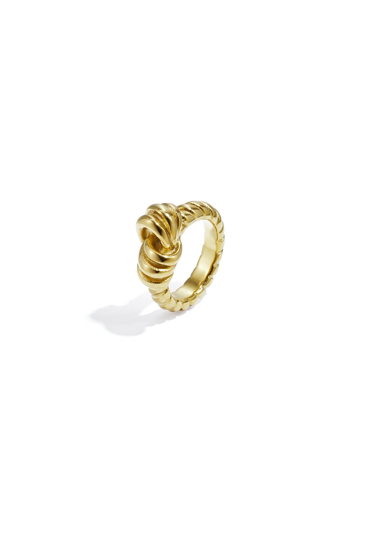 Trendy Gold Twisted Knot Statement Ring