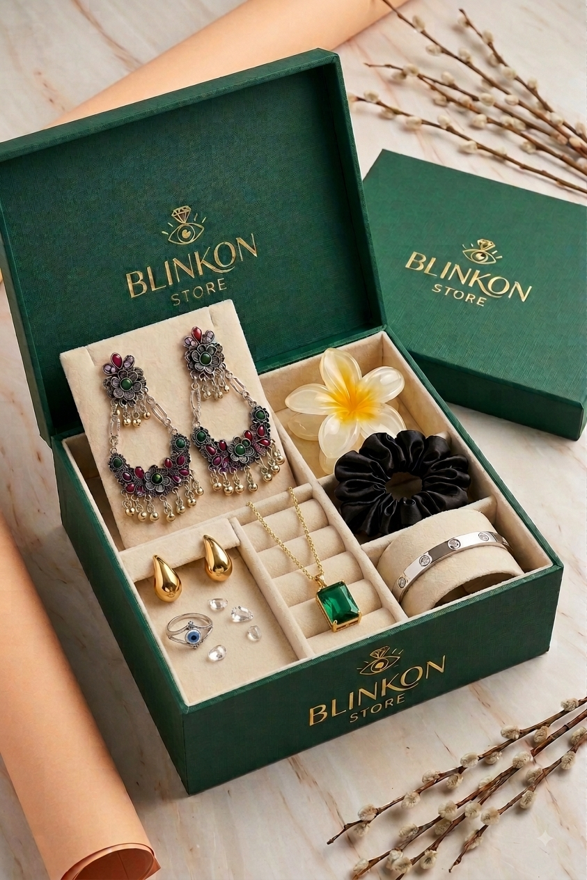 Blinkon Store Royal Emerald Green Traditional & Western Jewelry Gift Box