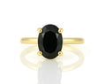 Bold Round Black Onyx Gold Plated Solitaire Ring