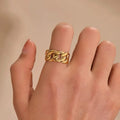 Trendy Gold Cuban Chain Link Adjustable Ring
