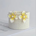 Yellow & White Floral Pearl Stud Earrings for Women | Blinkon Store