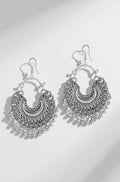 Traditional Oxidised Silver Boho Chandbali Statement Earrings