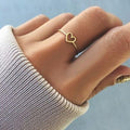 Minimalist Open Heart Gold Plated Ring for Women