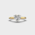 Elegant Heart-Cut Diamond Solitaire Ring in Gold Band
