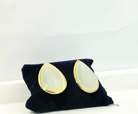 Bold Teardrop Gold-Plated Statement Stud Earrings