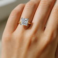 Classic Princess Cut CZ Gold Plated Solitaire Ring for Women
