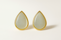 Blinkon Store Gold Plated Teardrop Opal Stud Earrings for Women