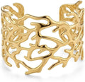 Ocean-Inspired Coral Reef Branch Gold Plated Open Cuff Bracelet