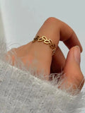 Delicate Gold Leaf Vine Band Ring