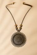 Blinkon Store Oxidized Silver Traditional Mandala Motif Pendant Necklace