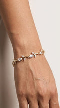 Cubic Zirconia Bracelet for Women | Anti-Tarnish CZ Crystal Leaf Charm Bracelet