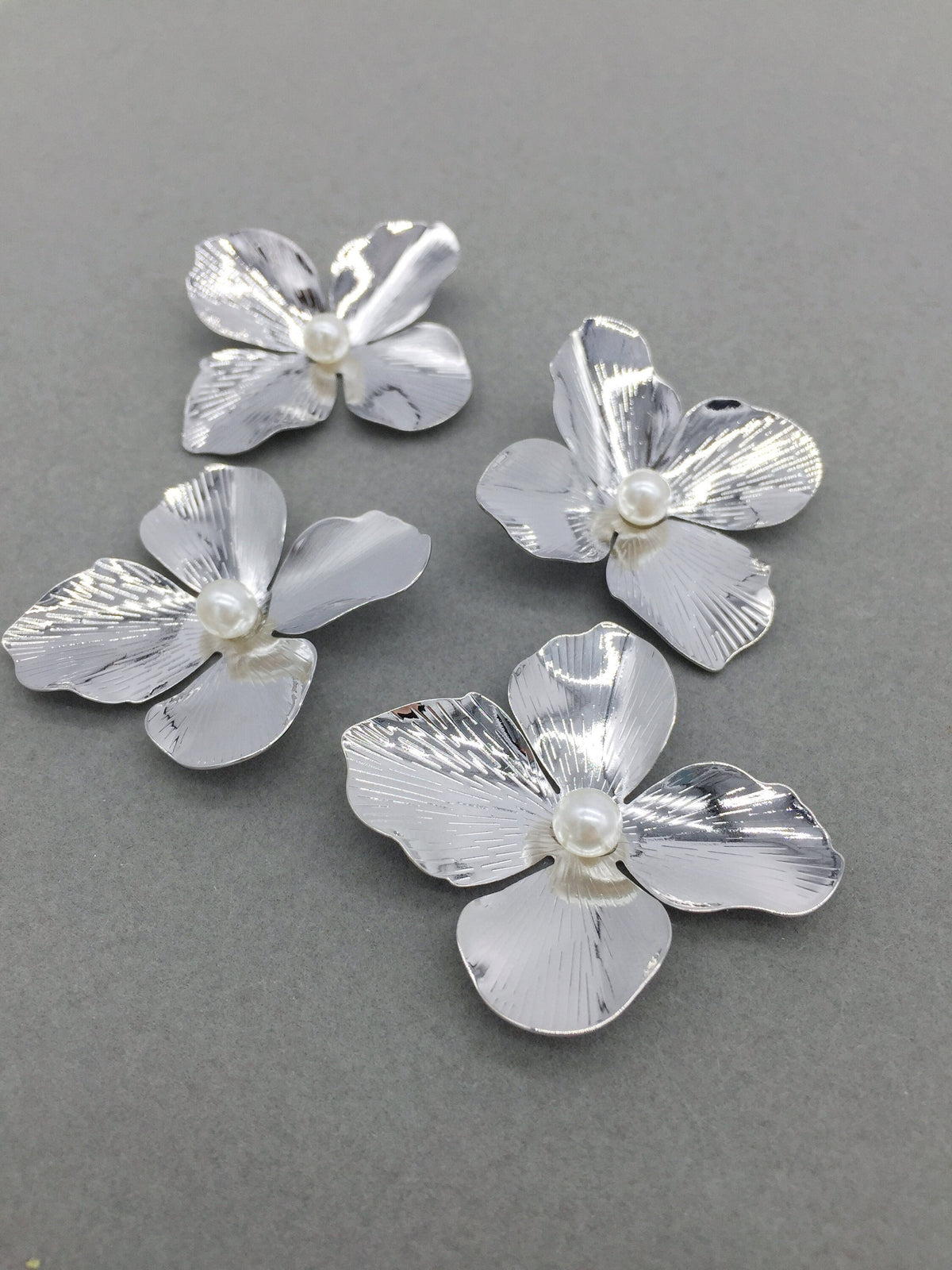Silver Floral Pearl Stud Earrings for Women | Elegant Artificial Jewellery | Blinkon Store