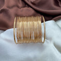 Modern Stacked Wire Layered Gold Bangle Cuff for Women