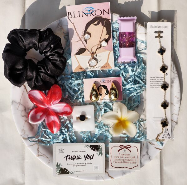 Blinkon Designer White Shell (MOP) Jewellery & Accessory Gift Set (8-in-1)