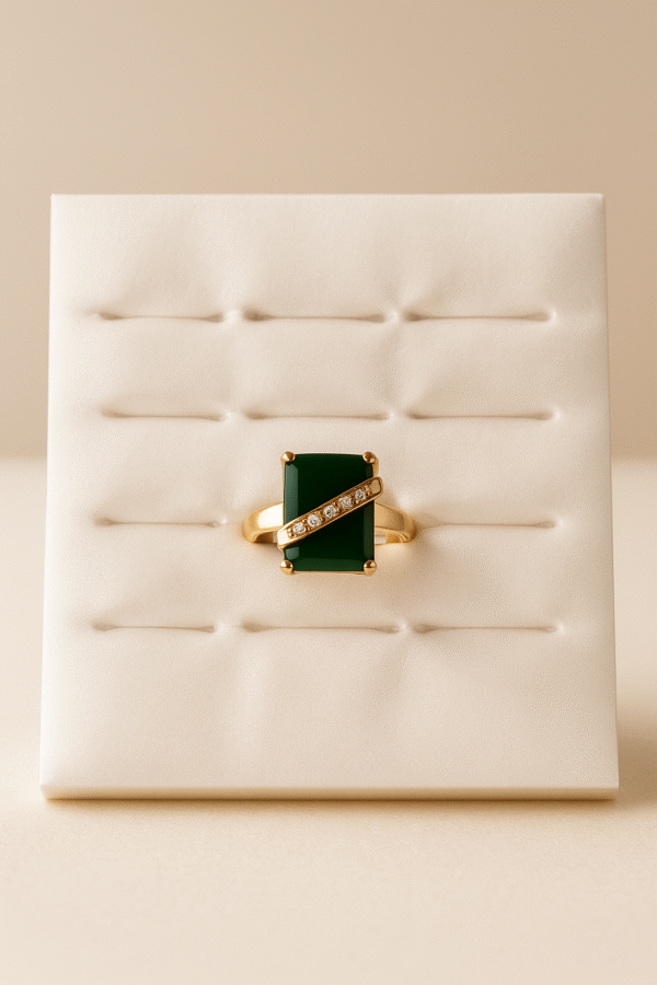 Gold-Tone Emerald Cut Statement Ring