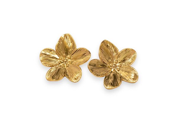 Golden Floral Stud Earrings
