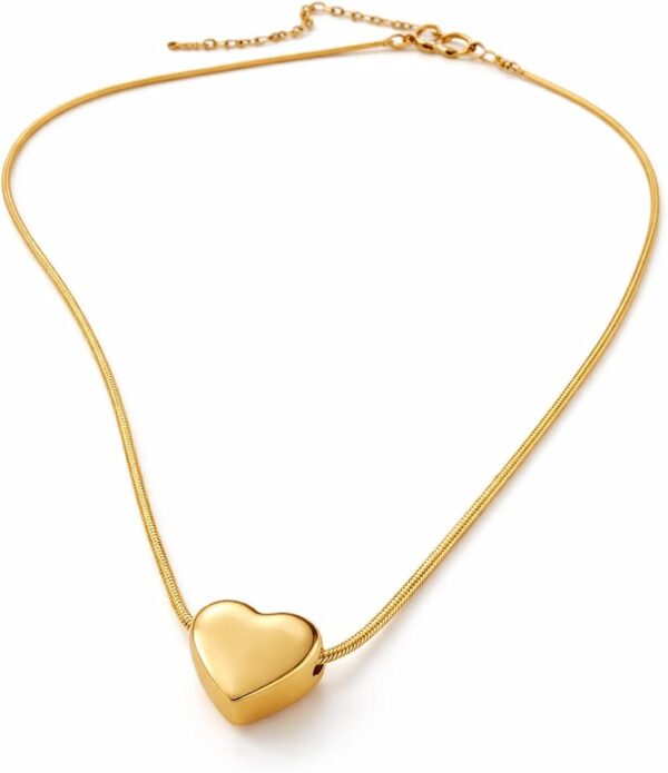 Golden Heart Pendant Chain Necklace